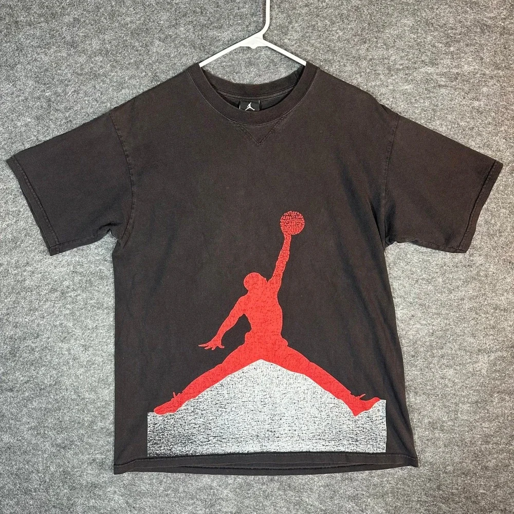 Air Jordan Jumpman Graphic T Shirt Men's‎ Size Medium Charcoal Red